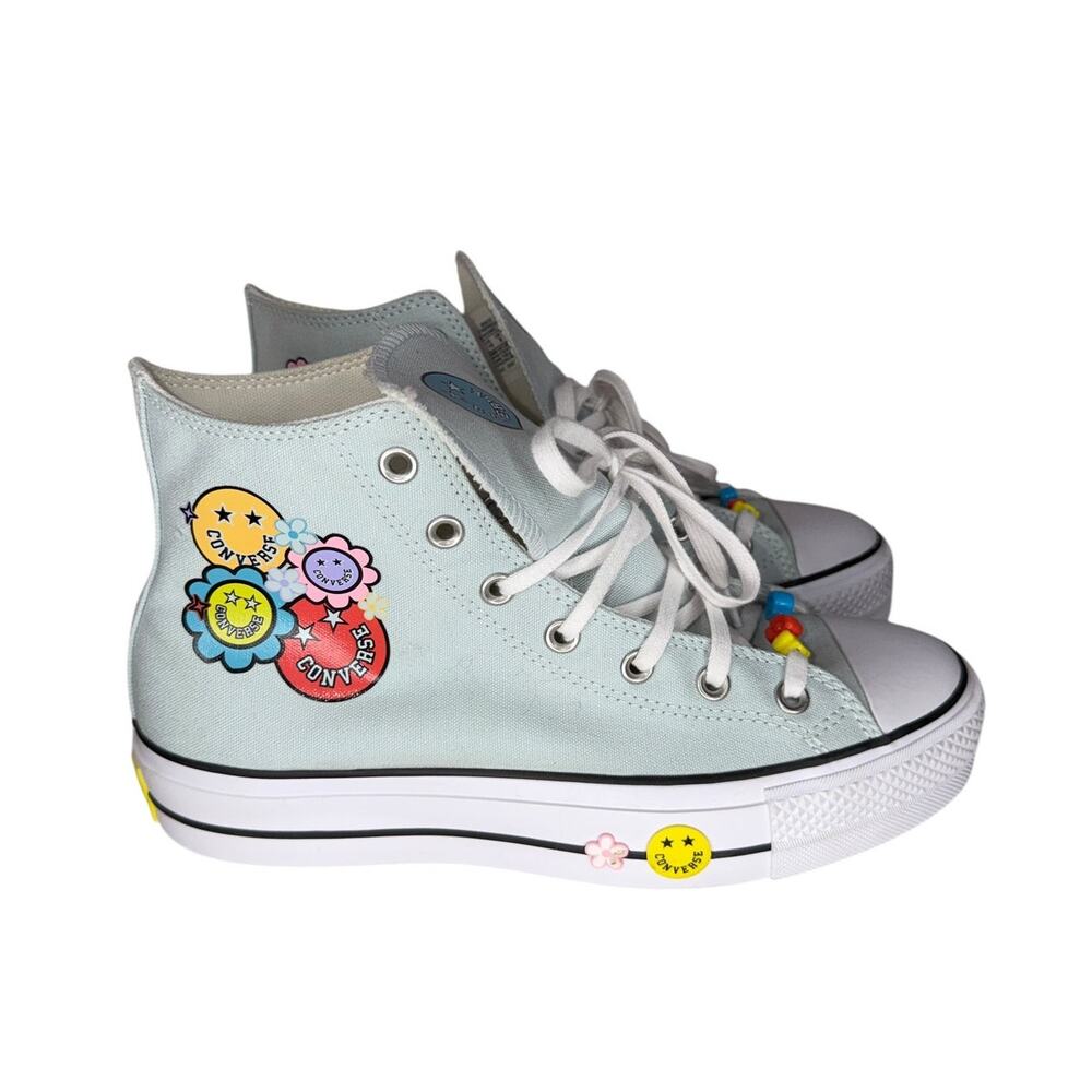 Chuck Taylor Converse All Stars Lift Platform Smiles High Top Sneakers Size 10 - Picture 5 of 12